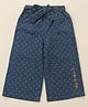 Babyhug Denim Ankle Length Culottes  Polka Dots Printed with Bow Detailing - Blue