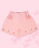 Cutecumber Floral Embroidered Shorts - Peach