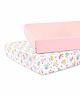 Abracadabra 100% Cotton Flat Cot Sheets for Standard Crib Chirpy Bird Print Set of 2 - Multicolor