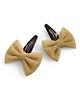Knotty Ribbons Net Bow Hair Clip - Golden