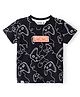 RUFF Sinker Knit Half Sleeves Gaming Console Printed T-Shirt -Black