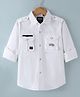 Ruff Twill Woven Full Sleeves Solid Shirt - White