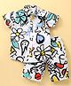 Ruff Poplin Woven Half Sleeves Shirt And Shorts Set Floral Print - Blue & White