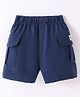 Evimo Cotton Above Knee Length Shorts - Navy Blue