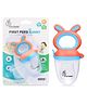 R for Rabbit First Feed Bunny Nibbler Soft Silicon Chewing Fruit Feeder for Babies | Baby Fruit & Food Veggie Teether |Hygenic & BPA Free | Pacifier for Infant 3+ Months (Orange-Blue)