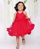 KID1 Sleeveless Ruffle Detailed Shimmered Net  Dress - Pink