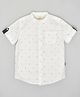 YOUMAA 100% Cotton Knit Half Sleeves Play Text    Printed Shirt  -  White