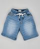 YOUMAA Solid Denim Shorts - Blue