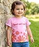 Babyoye Cotton Frilled Half Sleeves Top Floral Print - Pink