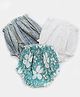 Halemons Pack of 3 Pure Cotton Striped & Floral Printed Bloomers - Sea Green