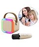 Sanjary Speaker and Microphone Portable Home BT Party Speaker Mic With LED Light for Kids - Color & Design May Vary