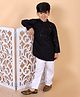 MoMaa Full Sleeves Checked Sequin Embellished Kurta & Pyjama Set - Black