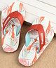 Cute Walk by Babyhug Slip On Flip Flops with Giraffe Print - Orange