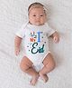 BLUSHES 100% Cotton Eid Theme Half Sleeves My First Eid Text Printed Onesie - White