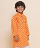AJ Dezines Full Sleeves Abstract Printed Kurta - Orange