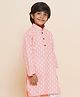 AJ Dezines Full Sleeves Abstract Printed Kurta - Pink