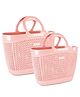 MILTON Pluto Shopping Grocery Vegetable Fruit Multipurpose Big & Small Bag Pink Set of 2