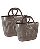 MILTON Pluto Shopping Grocery Vegetable Fruit Multipurpose Big & Small Bag, Brown, Set of 2