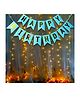Bubble Trouble Blue Happy Birthday Banner with White Warm Led Light Set of 2 for Boys, Kids, Birthday Decorations Indoor-Outdoor