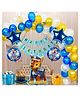 Bubble Trouble Paw Patrol Theme Birthday, Baby Shower Party Decoration- Combo pack of 47 Pcs | Paw Patrol Foil Balloons 5 Pcs Set | 40 Metallic Balloons | Happy Birthday Banner | Golden Ribbon (Paw Patrol 5)