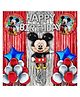 Bubble Trouble 4th Happy Birthday Decoration Mickey Mouse Theme Combo Kit Items With Metallic Balloons Foil Curtain Shimmer For Little Kids Theme Birthday Party Decorations Red Pack of 40