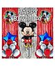 Bubble Trouble 1st Happy Birthday Decoration Mickey Mouse Theme Combo Kit Items With Metallic Balloons Foil Curtain Shimmer For Little Kids Theme Birthday Party Decorations Red Pack of 40