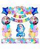 Bubble Trouble Happy Birthday Decoration Frozen Theme Combo Kit Items With Pastel Balloons HBday Papper Banner For Little Kids Theme Birthday Party Decorations Multi Color Pack of 36