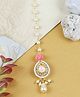 Asthetika Diamond & Stone Embellished Rose Maang Teeka - Pink