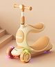 Babyhug Hawk 3in1 Foldable Kids 3 Wheel Scooter with Adjustable Seat LED Wheels Wide Standing Deck & 4 Level Height Adjustment| Compact Fold| Lean-to-Steer| Toy for 3 to 12 year Boys and Girls| Gifting Option