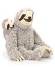 Wild Republic Mom And Baby Sloth Soft Toy Light Grey - Height 45 cm