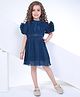 Peppermint Half Sleeves Shimmer Detailed Dress - Teal Blue