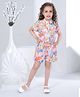 Peppermint Half Sleeves Abstract Printed Jumpsuit - Multi Colour