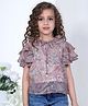 Peppermint Flutter Sleeves Paisley Printed Top - Brown