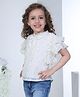 Peppermint Flutter Sleeves Floral Printed Top - Cream