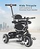 Play Nation Kids Tricycle with Cushion & Parental Push Handle  - Black