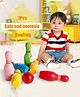 Sanjary Wooden Bowling Game Pins Toddler Outdoor Indoor Games Bowling Toy Set- Multicolor