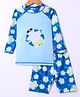 KIDLINGSS  Raglan Full  Sleeves Bear Printed  Swimsuit - Blue