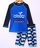 KIDLINGSS  Raglan Full Sleeves Dolphin Printed Swimsuit - Blue