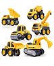 VELLIQUE Die Cast Pull Back Construction Metal Vehicle Set Pack of 6 -Yellow
