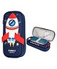 VELLIQUE Cute Cartoon Pencil Case for Kids Big Capacity Canvas Kawaii Pencil Pouch with Zipper Waterproof & Durable Compartment Large Storage Pencil Bag - Blue