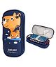VELLIQUE Cute Cartoon Pencil Pouch With Zipper Waterproof & Durable Compartment Large Storage Pencil Bag for Girls Boys in School - Dark Blue Tiger