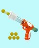 VELLIQUE Air Pressure Blaster Shooting Gun Toy with 5 Balls Blaster Gun