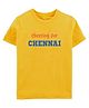 Zeezeezoo IPL Theme Half Sleeves Cheering For Chennai Printed Tee - Yellow