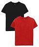Zeezeezoo Pack Of 2 Half Sleeves Solid Tees - Black & Red
