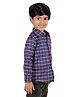 Superminis Full Sleeves Checked   Shirt - Navy Blue