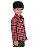 Superminis Full Sleeves Checked   Shirt - Red