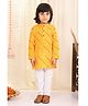 Superminis Full Sleeves Leheriya Printed Kurta With Pyjama Set - Yellow
