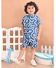 Superminis Rayon Printed Half Sleeves Abstract Printed  Shirts & Coordinating Shorts  Set - Yale Blue