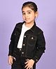 Superminis Full Sleeves Solid Denim Jacket - Black