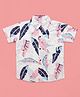 Superminis Rayon Half Sleeves Leaves Printed Shirt - Pink